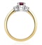 Ruby 7 x 5mm And Diamond 18K Gold Ring - image 3