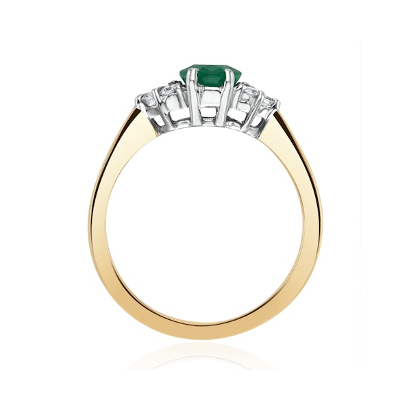 Emerald 0.75ct And Diamond 18K Gold Ring N4300 - Image 3