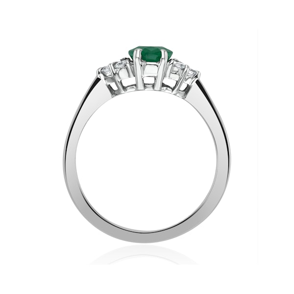 Emerald 0.75ct And Diamond 18K White Gold Ring - Image 3