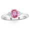 18K White Gold 0.85ct Pink Sapphire and 0.12ct Diamond Ring - image 2