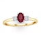 Ruby 6 x 4mm And Diamond 18K Gold Ring  N4313 - image 2