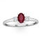 Ruby 6 x 4mm And Diamond 18K White Gold Ring  N4313Y - image 2