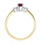 Ruby 6 x 4mm And Diamond 18K Gold Ring  N4313 - image 3