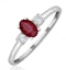 Ruby 6 x 4mm And Diamond 18K White Gold Ring  N4313Y - image 1