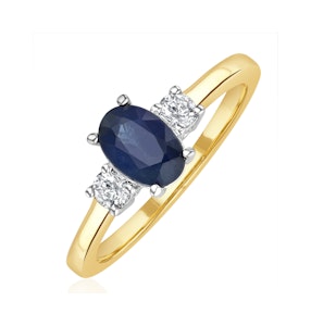 Sapphire 1.00ct And Diamond 18K Gold Ring
