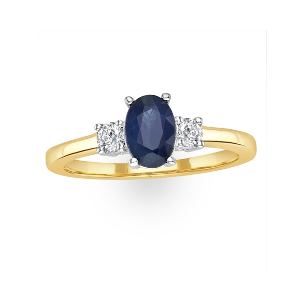 Sapphire 1.00ct And Diamond 18K Gold Ring - Image 2