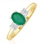 Emerald 0.75ct And Diamond 18K Gold Ring - image 1