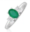 Emerald 0.75ct And Diamond 18K White Gold Ring  N4316Y - image 1