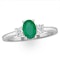 Emerald 0.75ct And Diamond 18K White Gold Ring  N4316Y - image 2