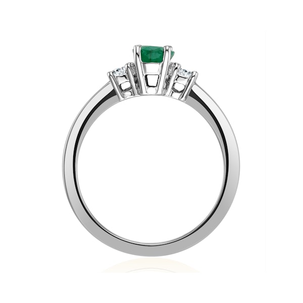 Emerald 0.75ct And Diamond 18K White Gold Ring N4316Y - Image 3
