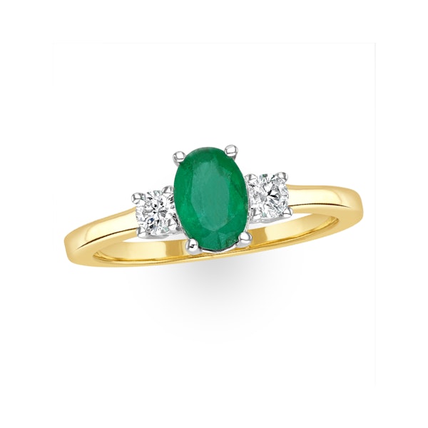 Emerald 0.75ct And Diamond 18K Gold Ring - Image 2