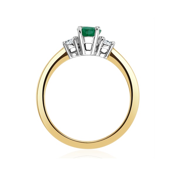 Emerald 0.75ct And Diamond 18K Gold Ring - Image 3