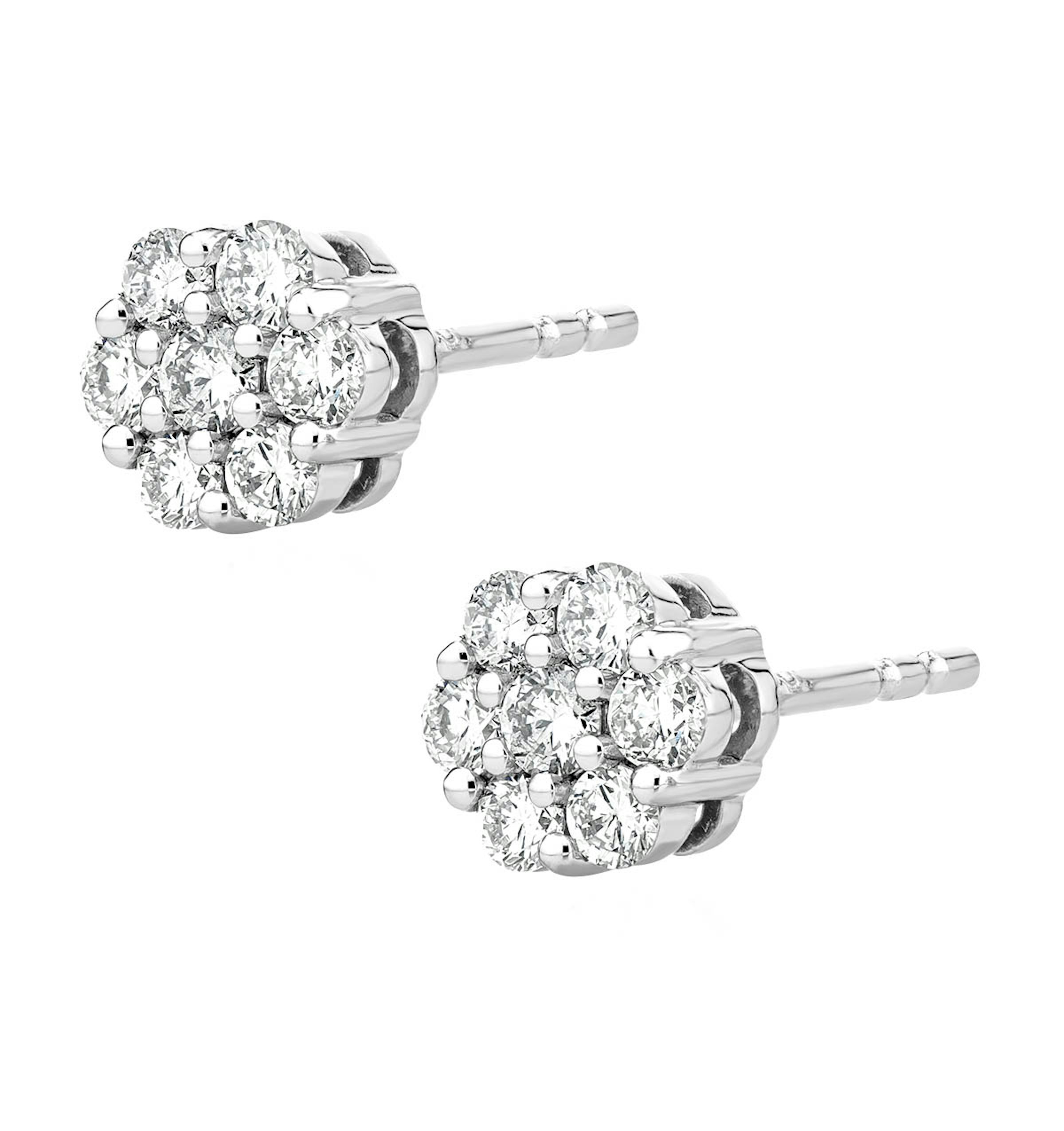Lab Diamond Cluster Earrings 0.50ct H/SI Quality set in 9K White Gold