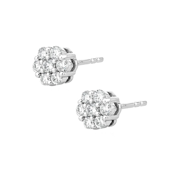Lab Diamond Cluster Earrings 0.50ct H/SI Quality set in 9K White Gold - Image 3