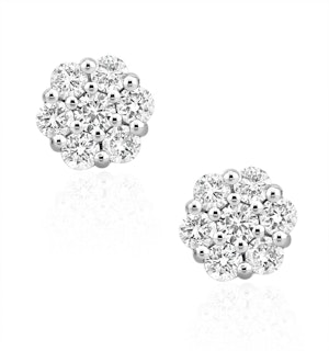 Lab Diamond Cluster Earrings 0.50ct H/SI Quality set in 9K White Gold