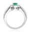 Halo  Emerald 0.50ct And Diamond 18K White Gold Ring - image 3