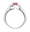 Halo 18K White Gold Diamond and Pink Sapphire Ring 0.36ct - image 3