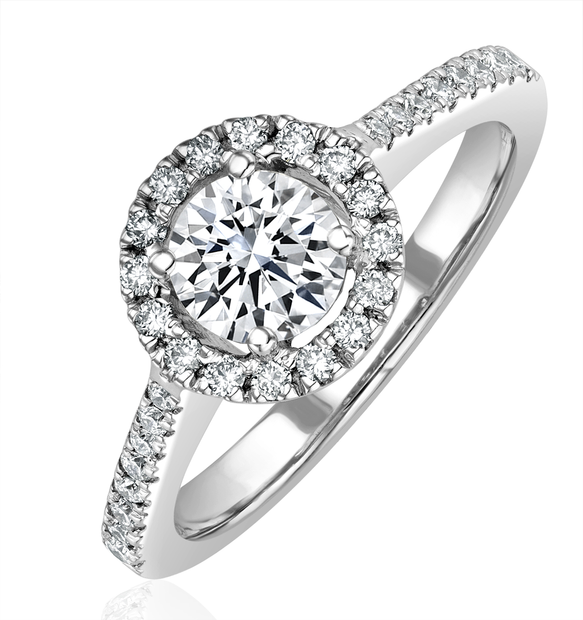 Engagement Wedding Ring Halo Fancy Ring 14k White Gold 3 Ct Round Diamond VVS1/D 