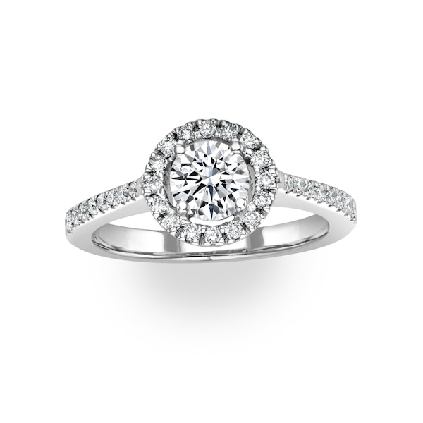 Ella Halo Lab Diamond Engagement Ring 0.86ct F/VS1 in Platinum - Image 2