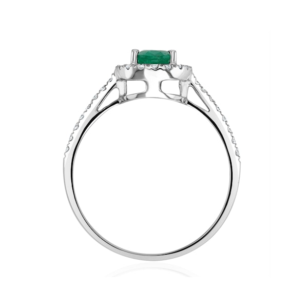 Emerald 0.70ct And Diamond 18K White Gold Ring - Image 3