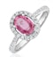 18K White Gold Diamond and Pink Sapphire Oval Ring 0.30ct - image 1