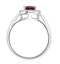 Ruby and Diamond Halo Ring Set in 18K White Gold - image 3