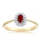 Ruby 5 x 3mm And Diamond 9K Gold Ring - image 2