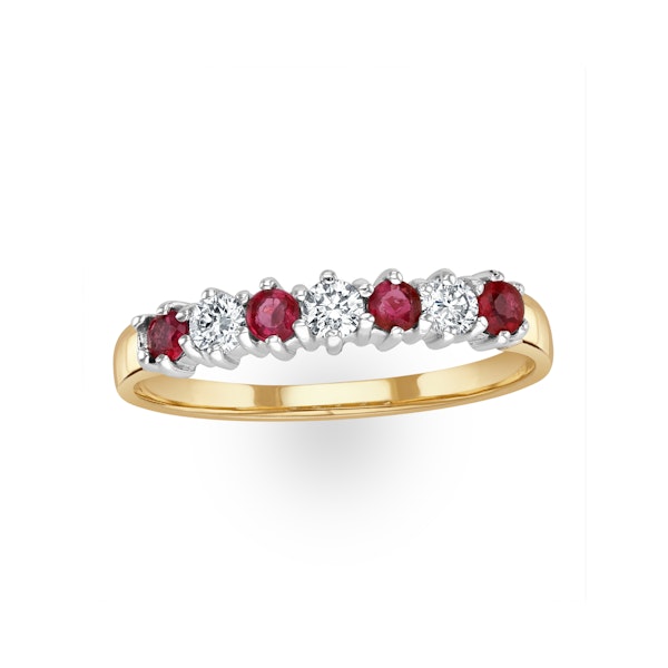 Ruby 0.30ct And Diamond 9K Gold Ring - Image 2