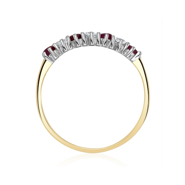 Ruby 0.30ct And Diamond 9K Gold Ring - Image 3