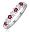 Ruby 0.30ct And Diamond 9K White Gold Ring - image 1