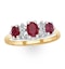Ruby 0.85ct And Diamond 9K Gold Ring - image 2