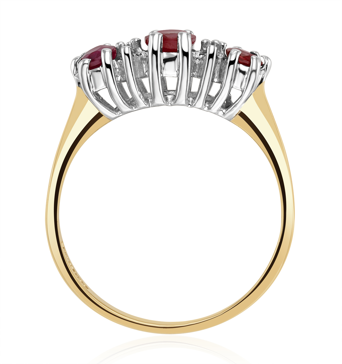 Ruby 0.85ct And Diamond 9K Gold Ring
