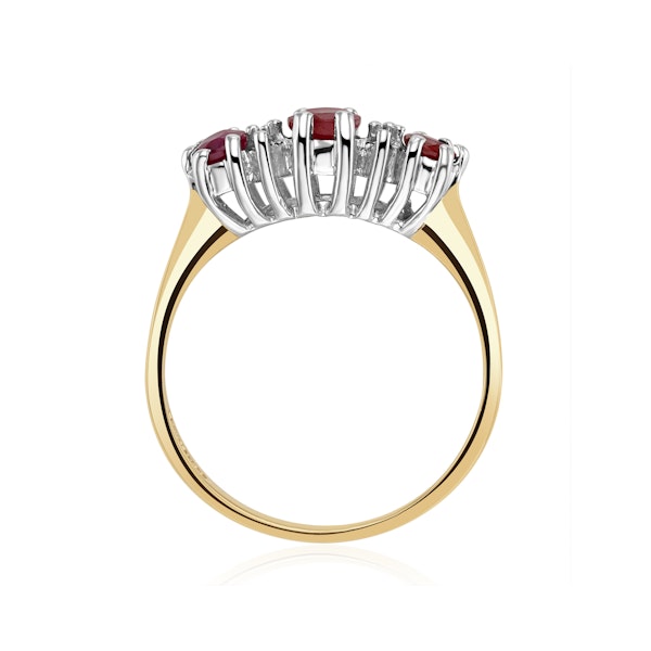 Ruby 0.85ct And Diamond 9K Gold Ring - Image 3