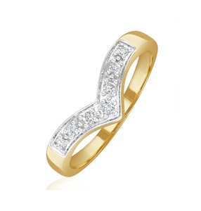 Diamond 0.11ct 9K Yellow Gold Wishbone Ring