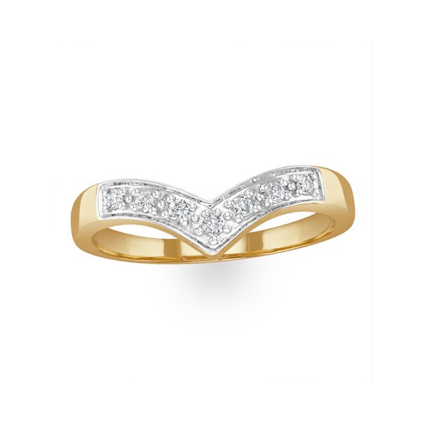 Diamond 0.11ct 9K Yellow Gold Wishbone Ring - Image 2