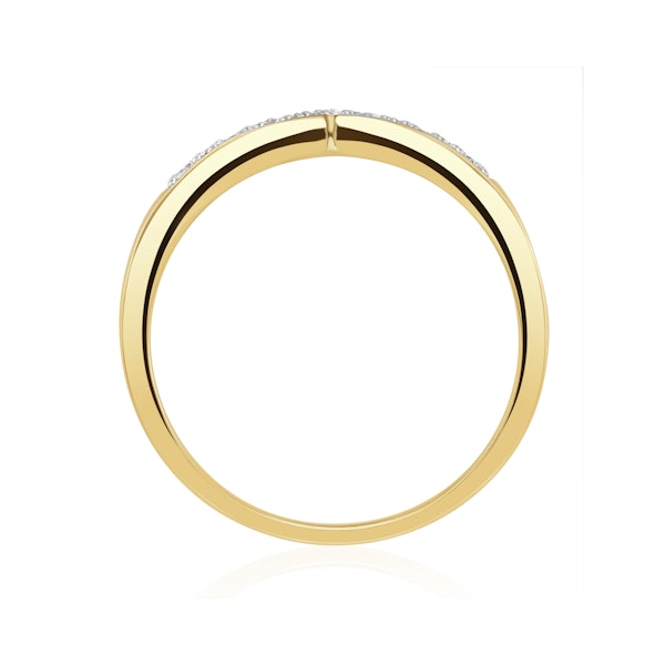 Diamond 0.11ct 9K Yellow Gold Wishbone Ring - Image 3