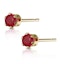Ruby 3 x 3mm 9K Yellow Gold Stud Earrings - image 2