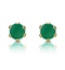 Emerald 3 x 3mm 9K Yellow Gold Stud Earrings - image 1
