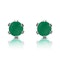 Emerald 3 x 3mm 9K White Gold Stud Earrings - image 1