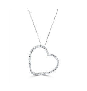 Heart Pendant Necklace 0.30ct Diamond 9K White Gold