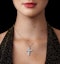 1 Carat Cross Lab Diamond Necklace Pendant in 9K White Gold - image 2