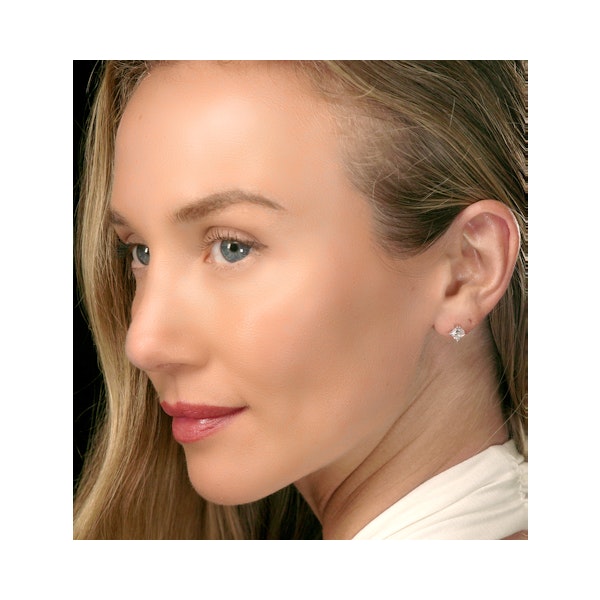 Princess Cut 1ct Lab Diamond Stud Earrings in 9K White Gold - Image 2