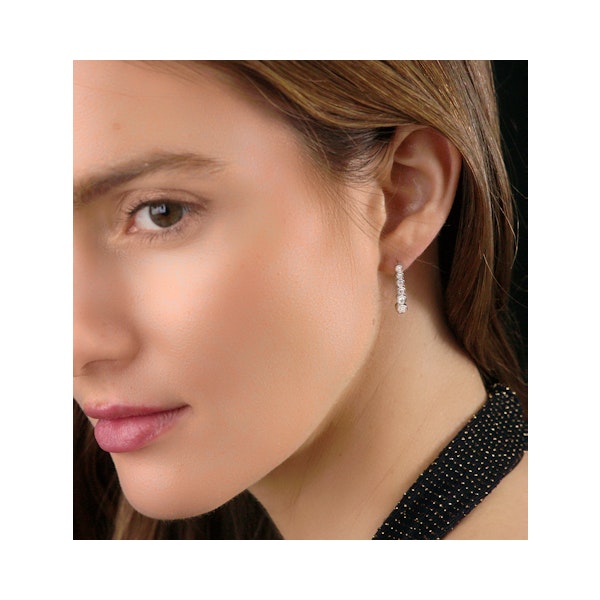 Rubover Drop Earrings Lab Diamond 0.50ct in 9K White Gold - Image 2
