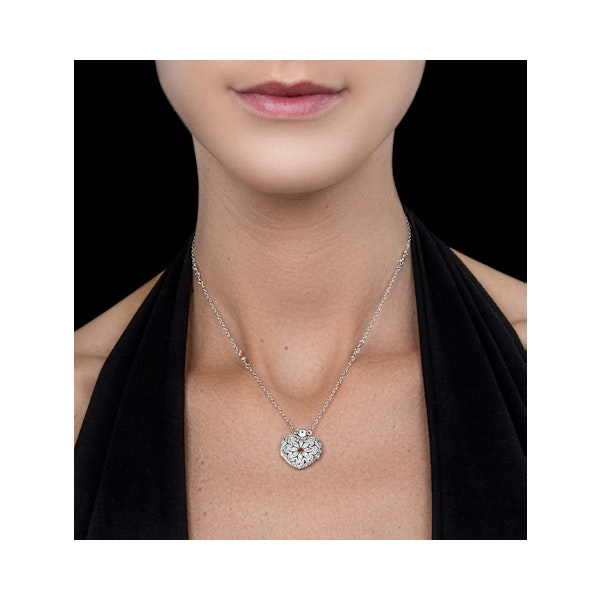 Garnet January Birthstone Vintage Locket Necklace With Topaz in Silver - Image 2