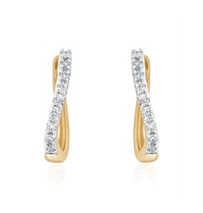 Hoop Earrings 0.11ct Diamond 9K Gold