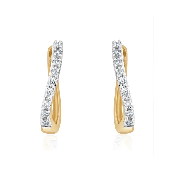 Hoop Earrings 0.11ct Diamond 9K Gold - Image 1
