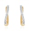 Hoop Earrings 0.11ct Diamond 9K Gold - image 1