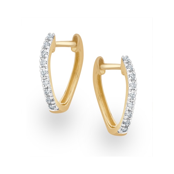 Hoop Earrings 0.11ct Diamond 9K Gold - Image 2