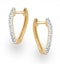 Hoop Earrings 0.11ct Diamond 9K Gold - image 2