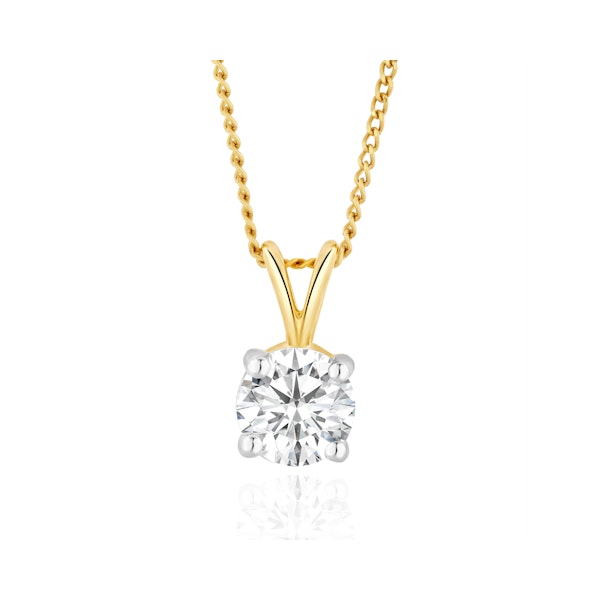 Chloe 0.50ct Lab Diamond Solitaire Necklace Pendant in 9K Yellow Gold H/Si - Image 1